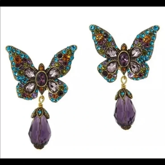 Heidi Daus “Monarch Magic” Crystal Butterfly Earrings - Picture 3 of 3